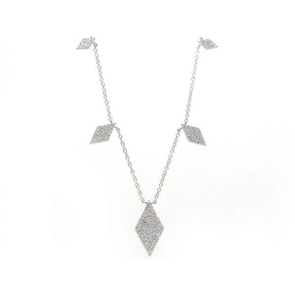 14k White Gold Diamond Shaped Necklace Arezzo Jewelers Elmwood Park, IL