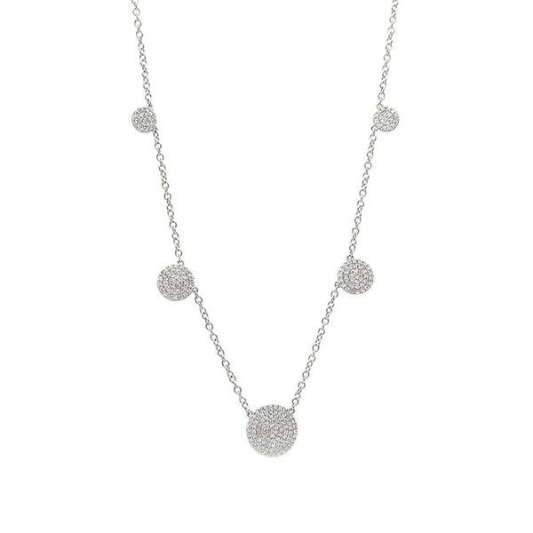 14k White Gold Diamond Circle Necklace Arezzo Jewelers Elmwood Park, IL