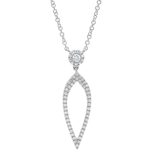 14k White Gold Fancy Diamond Drop Necklace Arezzo Jewelers Elmwood Park, IL