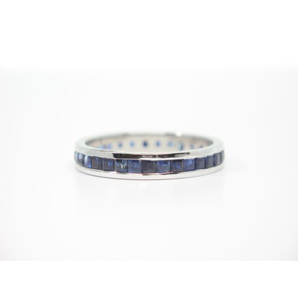 White Gold Sapphire Eternity Stackable Ring Arezzo Jewelers Elmwood Park, IL