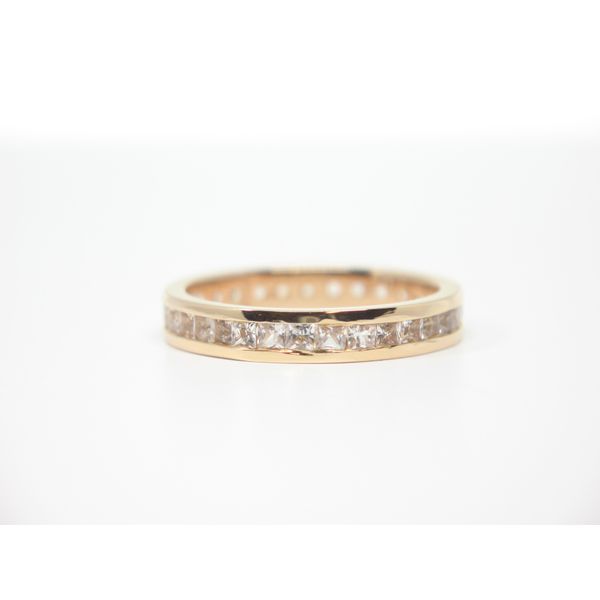Rose Gold Eternity Ring w/ White Sapphires Arezzo Jewelers Elmwood Park, IL