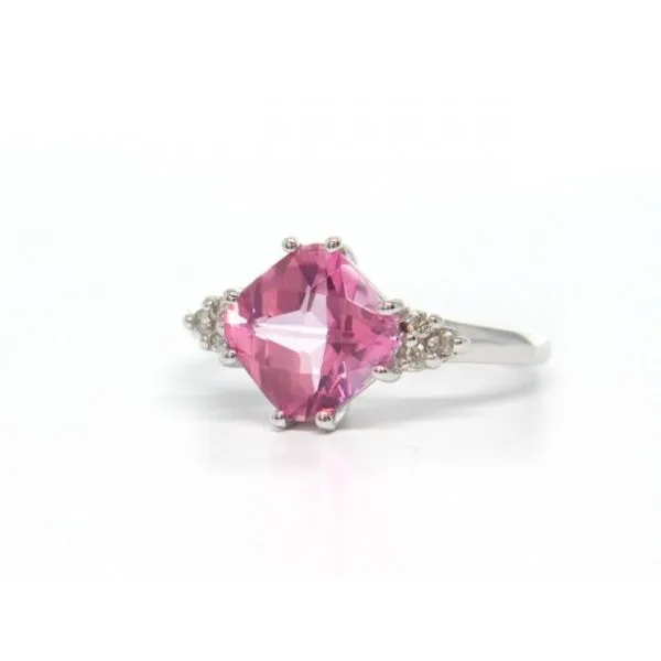 14k White Gold Pink Topaz Ring Image 2 Arezzo Jewelers Elmwood Park, IL