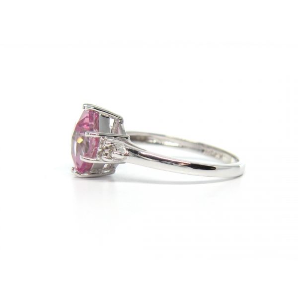 14k White Gold Pink Topaz Ring Image 3 Arezzo Jewelers Elmwood Park, IL