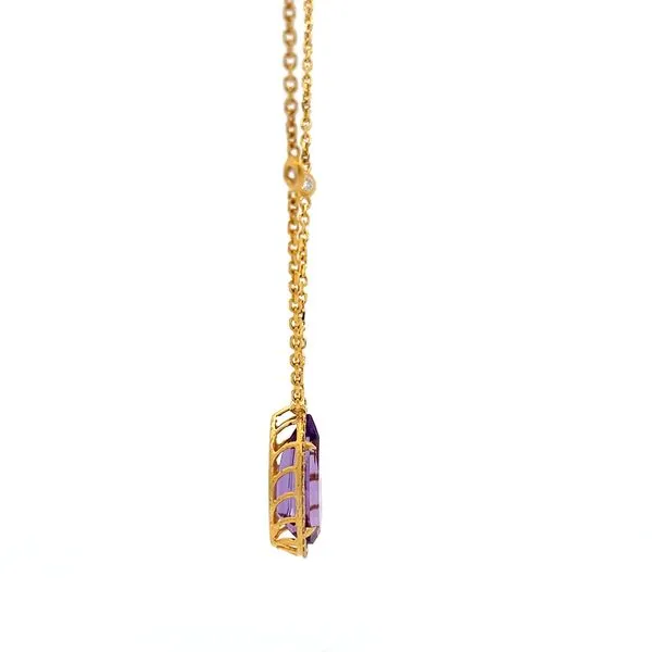 18K Yellow Gold Amethyst necklace Image 4 Arezzo Jewelers Elmwood Park, IL
