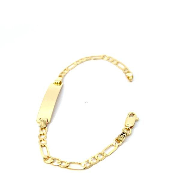 14k Yellow Gold Childrens Figaro ID Bracelet Image 4 Arezzo Jewelers Elmwood Park, IL