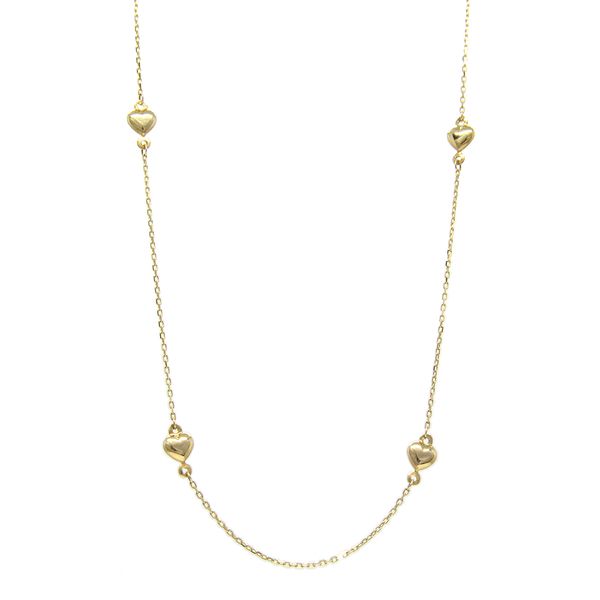 14k Yellow Gold Puffed Heart Necklace Arezzo Jewelers Elmwood Park, IL