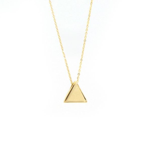 14k Yellow Gold Petite Triangle Necklace Arezzo Jewelers Elmwood Park, IL