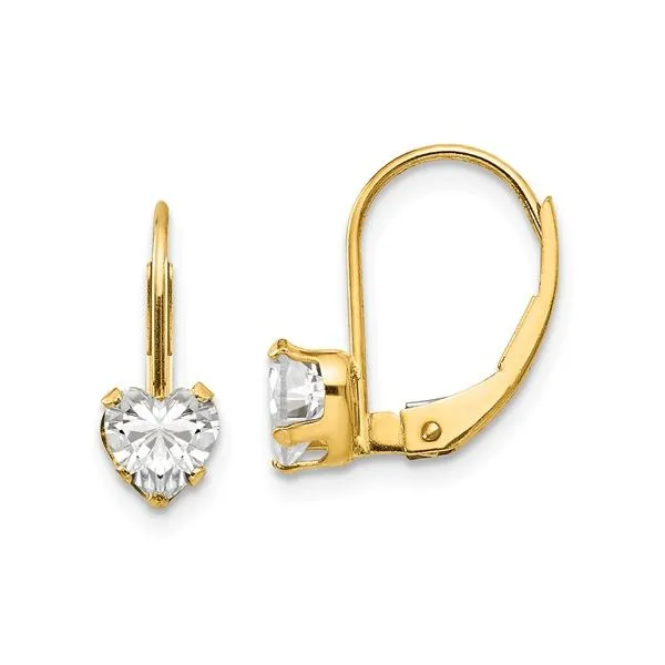 14k Madi K CZ Heart Leverback Earrings Arezzo Jewelers Elmwood Park, IL