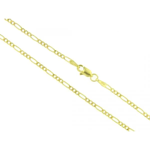 14k yellow gold figaro chain - 18