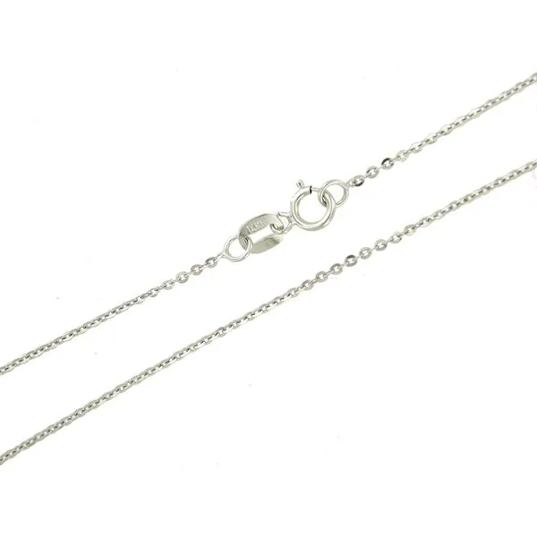 14k White Gold Petite Rolo Chain - 18