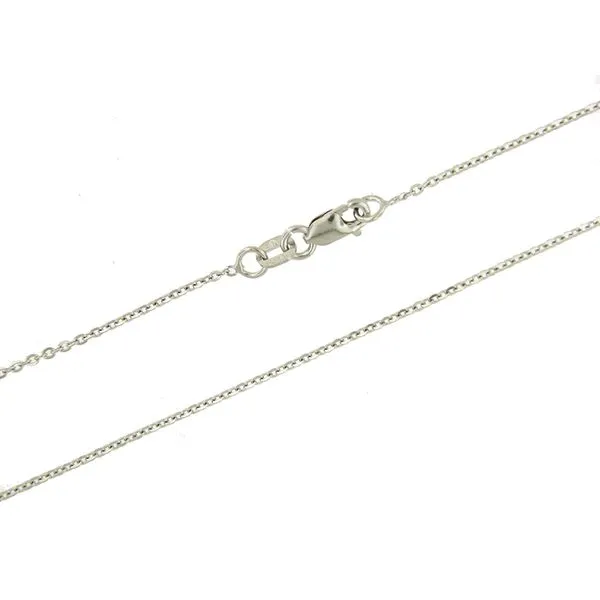 14k White Gold Rolo Pendant Chain - 18