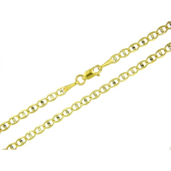 14k Two Toned Diamond Cut Anchor Chain - 20