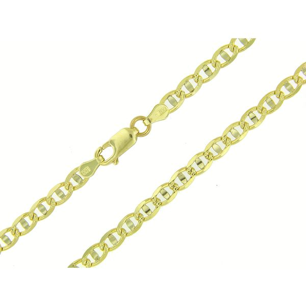 14K Two-Tone Diamond Cut Gold Anchor Chain Arezzo Jewelers Elmwood Park, IL