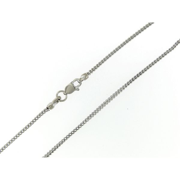 18k White Gold Box Curb Chain - 20