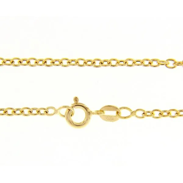 14K Yellow Gold 2.4mm Rolo Link Pendant Chain Image 2 Arezzo Jewelers Elmwood Park, IL