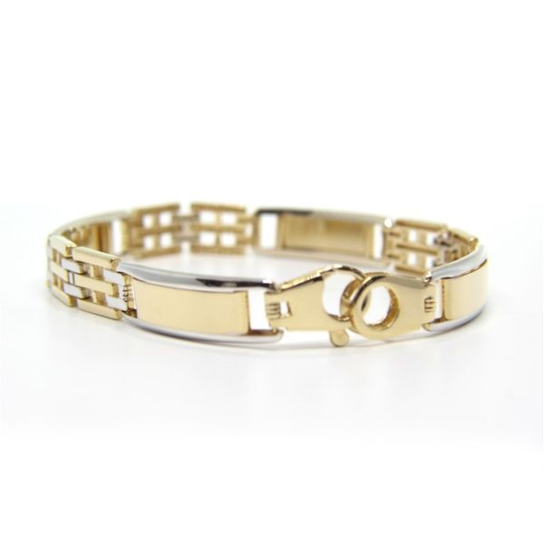 Men's 14k Two-Tone Bracelet Image 2 Arezzo Jewelers Elmwood Park, IL