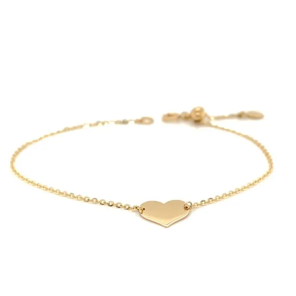 14k Yellow Gold Heart Bolo Bracelet Image 2 Arezzo Jewelers Elmwood Park, IL