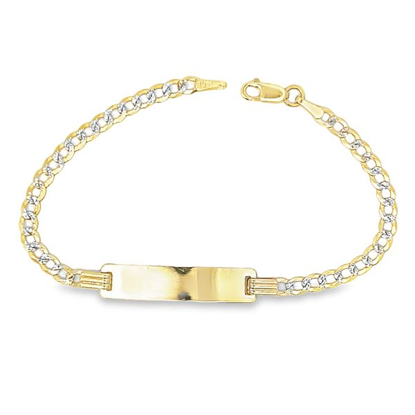 14K Yellow Gold Curb Link Kid's ID Bracelet Arezzo Jewelers Elmwood Park, IL