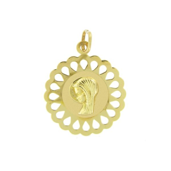 18k Yellow Gold Madonna Medal Arezzo Jewelers Elmwood Park, IL