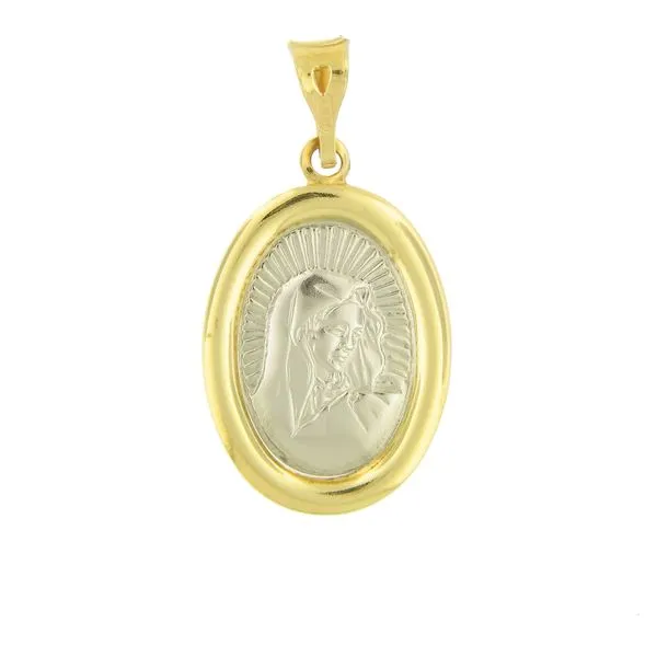 18k Two Tone Madonna Medal Arezzo Jewelers Elmwood Park, IL