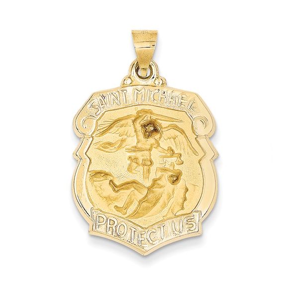 14k St. Michael Badge Medal Pendant Arezzo Jewelers Elmwood Park, IL