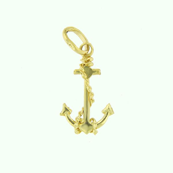 14k Yellow Gold Anchor Medal Arezzo Jewelers Elmwood Park, IL