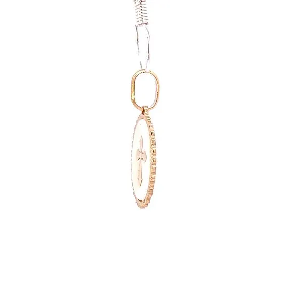 18 Karat Yellow Gold and Mother of Pearl Cross Medal Image 3 Arezzo Jewelers Elmwood Park, IL