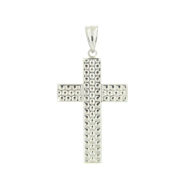 14k White Gold Beaded Cross Arezzo Jewelers Elmwood Park, IL