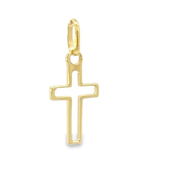 14k Yellow Gold Diamond Cut Small Cross Image 2 Arezzo Jewelers Elmwood Park, IL