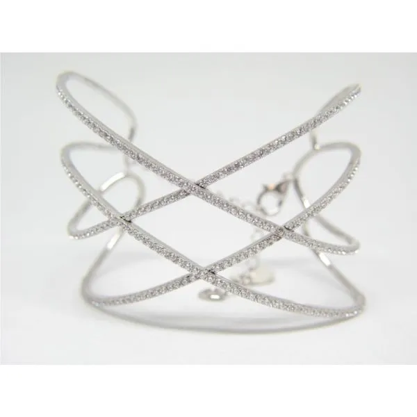 Sterling Silver Entwined Bangle Bracelet Image 2 Arezzo Jewelers Elmwood Park, IL