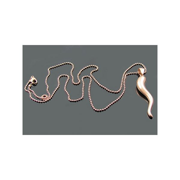 Rose gold plated Italian horn pendant Image 2 Arezzo Jewelers Elmwood Park, IL