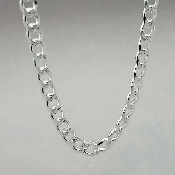 5.5mm Silver Cuban Link Chain Image 5 Arezzo Jewelers Elmwood Park, IL
