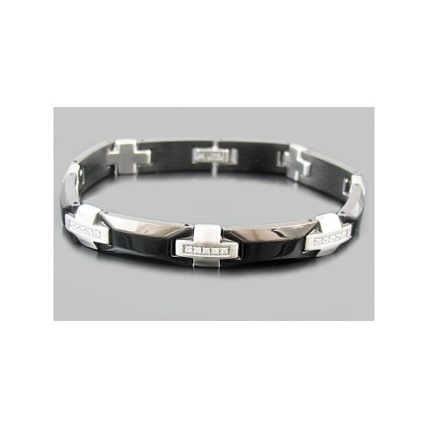Stainless steel bracelet with cz's Arezzo Jewelers Elmwood Park, IL