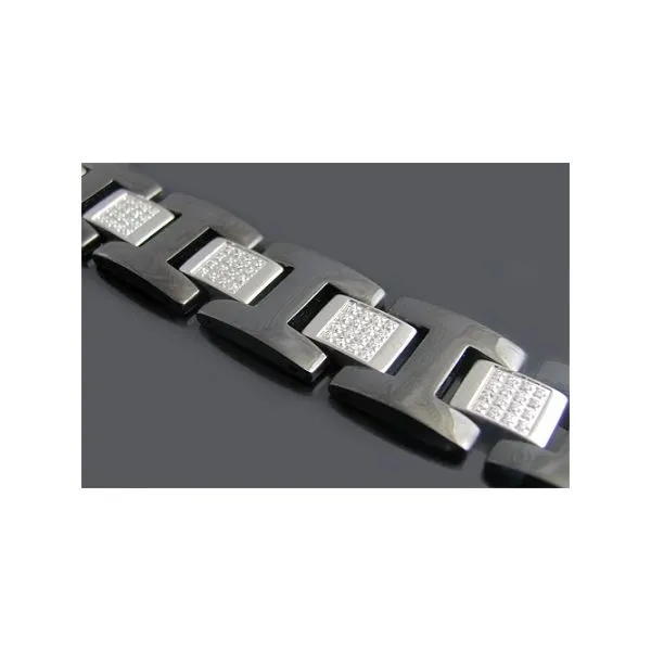 Stainless steel bracelet with cz Image 2 Arezzo Jewelers Elmwood Park, IL