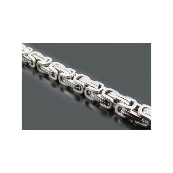 Men’s stainless steel byzantine style bracelet Image 2 Arezzo Jewelers Elmwood Park, IL