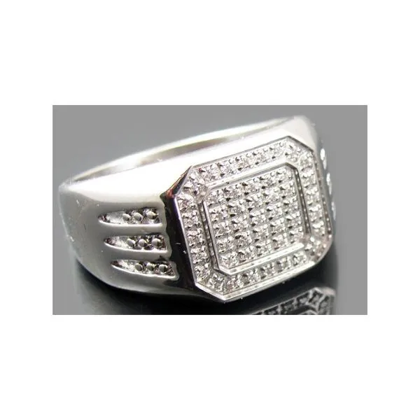 Stainless Steel Signet Ring w/ CZ's Arezzo Jewelers Elmwood Park, IL