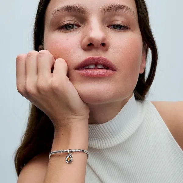 November Honey Eternity Circle Dangle Charm Image 2 Arezzo Jewelers Elmwood Park, IL