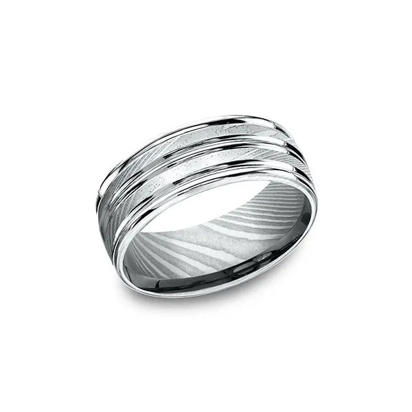 Damasuc Steel Wedding Band Arezzo Jewelers Elmwood Park, IL