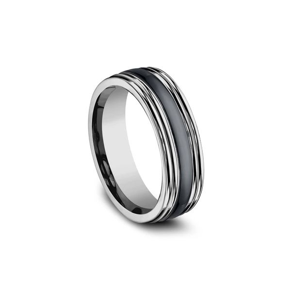 Tungsten & Ceramic Wedding Band Arezzo Jewelers Elmwood Park, IL