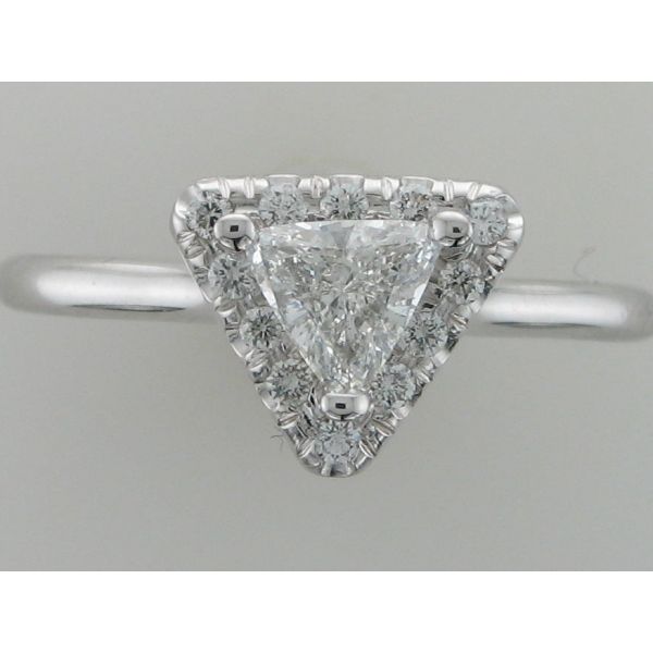 Triangle Halo Engagement Ring In 14kt White Gold Barnes Jewelers Goldsboro, NC