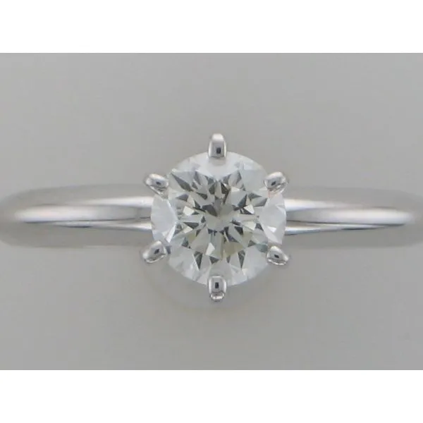 Diamond Solitaire Engagement Ring, Round diamond, 14K White 6 prongs Barnes Jewelers Goldsboro, NC