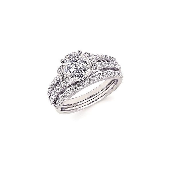 White 14 Karat  Diamond ENGAGEMENT RING. Size 6.5 With 48=0.83Tw Round G/H Si2 Diamonds.  BAND SOLD SEPARATE. Barnes Jewelers Goldsboro, NC