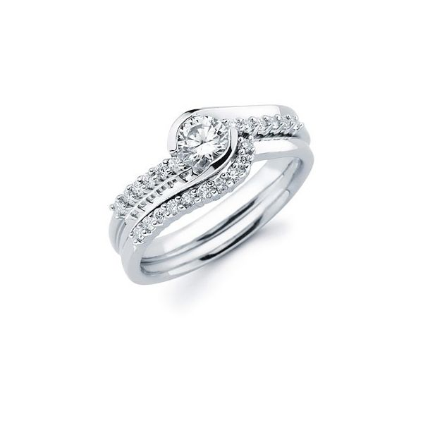 White 14 Karat Curved Diamond Wedding Band Size 6.5 With 10=0.10Tw Round G/H Si2 Diamonds. BAND ONLY Barnes Jewelers Goldsboro, NC