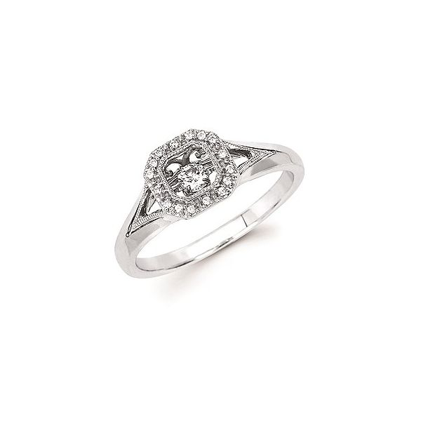 Shimmering Diamond Fashion Ring-  Rp Sterling Silver w/Diamonds 0.128 Ctw V I1  Size 6.5. Barnes Jewelers Goldsboro, NC