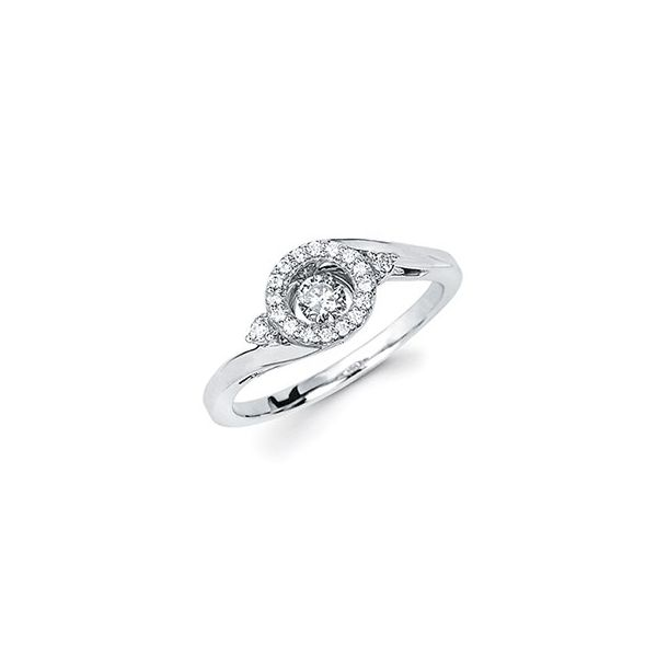 Shimmering Diamond Fashion Ring- Rhodium Sterling Silver w/Diamonds 0.206 V I1  Size 6.5. Barnes Jewelers Goldsboro, NC
