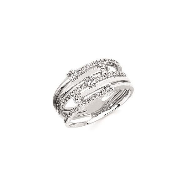 14K White Diamond Fashion Ring Size 6.5 w/ 49 Diamonds =0.5296cttw. Barnes Jewelers Goldsboro, NC