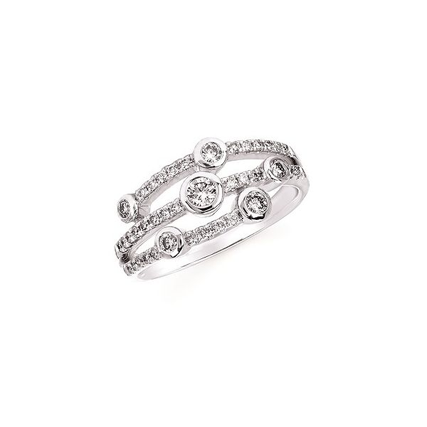 14K White Diamond Fashion ring Size 6.5 with 39 Diamonds = 0.508tw. Barnes Jewelers Goldsboro, NC