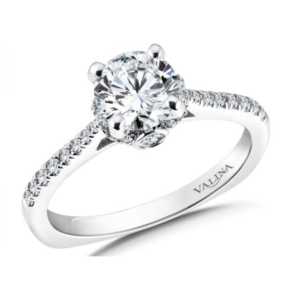 14K White Semi-Mount Diamond Engagement Ring Size 7 w/ 0.23 TW Diamonds Barnes Jewelers Goldsboro, NC