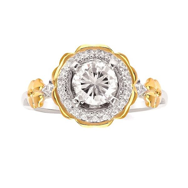 -  14K TT Diamond Semi Mount Engagement Ring, 0.19tdw.  Center Size 1ct,   Size 6.5 Barnes Jewelers Goldsboro, NC