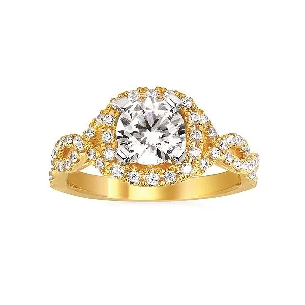 14K Yellow Diamond Semi Mount Engagement Ring Size . 6.5.  0.366tw.    1 ct Center Size Barnes Jewelers Goldsboro, NC